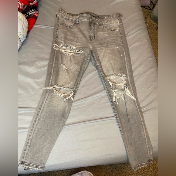 American Eagle gray skinny distressed jeans - Picture 2 of 3